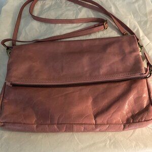 GARNET HILL PINK LEATHER SHOULDER BAG